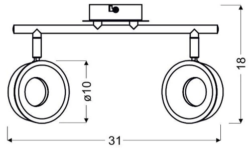 Lampa sufitowa LED Isla chrom regulowana do salonu i sypialni nowoczesna 31 cm