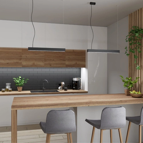 Plafon LED PINNE 200 szary minimalistyczny do salonu i biura nowoczesny aluminium 3000K