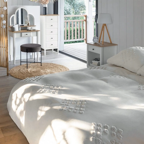 Komplet pościeli bawełnianej Vilma Atmosphera 220x240 biały nowoczesny do sypialni Oeko-Tex