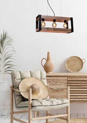 Lampa wisząca Varna czarny 3x40W E27  klosz czarny