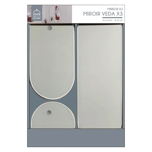 Zestaw 3 luster Veda do przedpokoju w beżowej ramie art deco