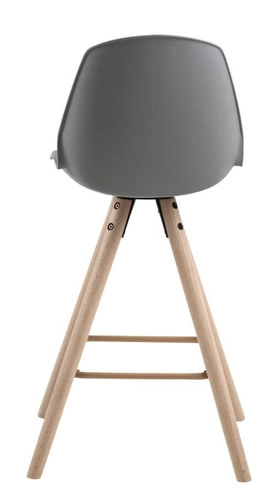 Hoker Oslo szary z oparciem do kuchni, drewniany na dębowych nogach, nowoczesny Actona