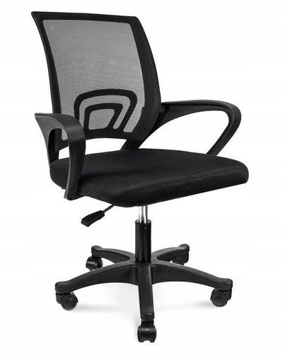 Fotel biurowy ergonomiczny Splash czarny siatkowy obrotowy z podłokietnikami do biurka