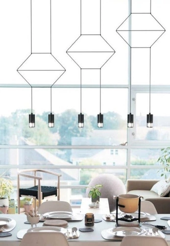 Lampa wisząca LINEA-2 czarna 35 cm nowoczesna do salonu i nad stół Step into Design