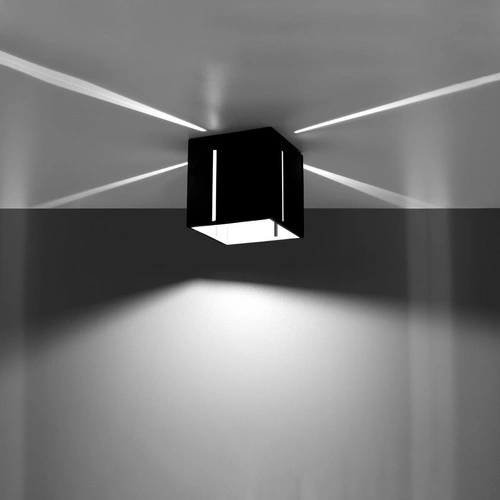 Plafon kwadratowy czarny nowoczesny Pixar Sollux do salonu kuchni sypialni 10x10 cm