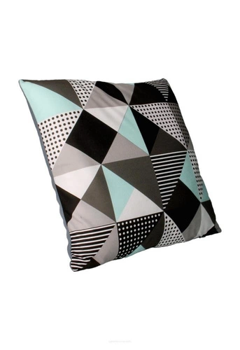 Poduszka dekoracyjna welurowa antyalergiczna MELANGE MINT do salonu 40x40 cm