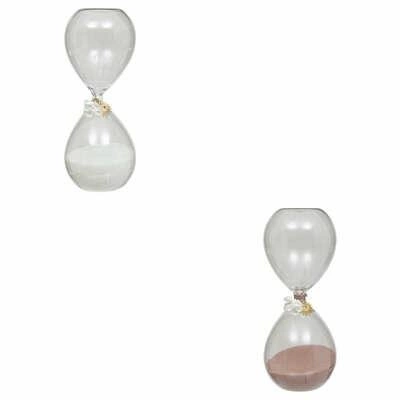 Klepsydra Flo szklana 20cm z różowym piaskiem