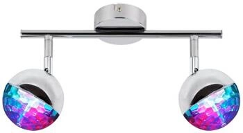 Lampa sufitowa Party listwa 2x3W LED rgb główka okrągła 1e z przegubem kd system chrom