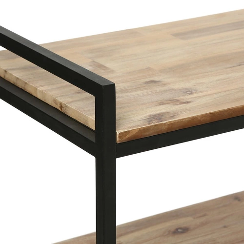 Konsola do przedpokoju Edena Atmosphera nowoczesna drewniana z półkami 120 cm na metalowej podstawie