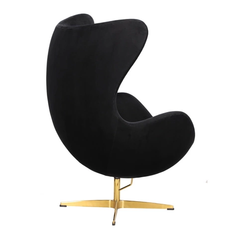 Fotel Jajo Velvet czarne/ złota podstawa  OUTLET