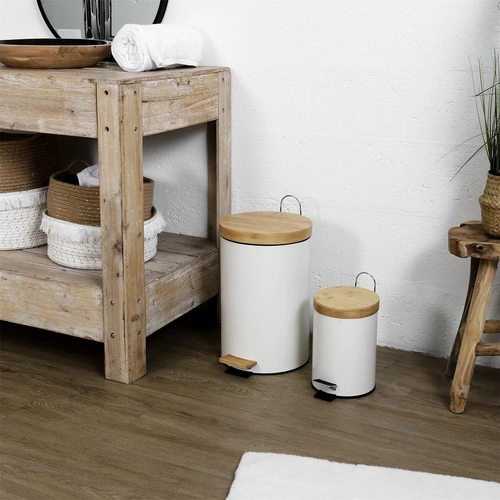 Zestaw 2 koszy na śmieci białe