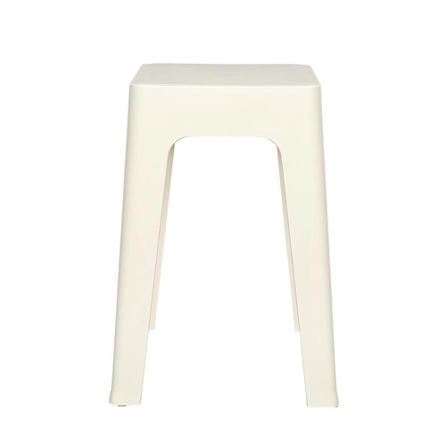 Stołek Spectra Intesi kremowy nowoczesny plastikowy do kuchni minimalistyczny, lekki, sztaplowany
