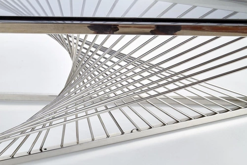 Stolik kawowy Infinity Intesi prostokątny szklany nowoczesny do salonu chrom dymiony 120x60