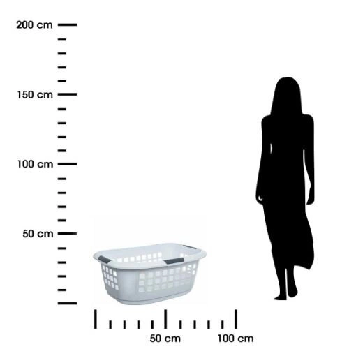 Kosz na pranie biały Hugger 51l do łazienki z uchwytami nowoczesny plastikowy 5five