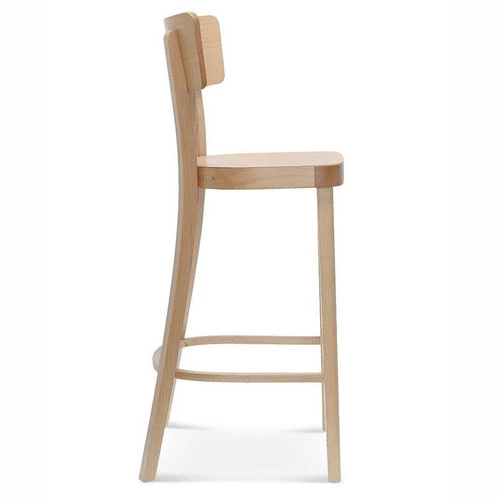 Hoker tapicerowany Solid FAMEG z oparciem, drewniany, personalizowany, do kuchni i jadalni