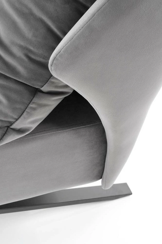 Fotel wypoczynkowy Varis szary welur skandynawski do salonu Intesi elegancki i komfortowy