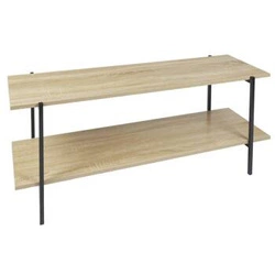 Szafka RTV loftowa Loka 115 cm naturalna z półkami na nóżkach do salonu nowoczesna Intesi