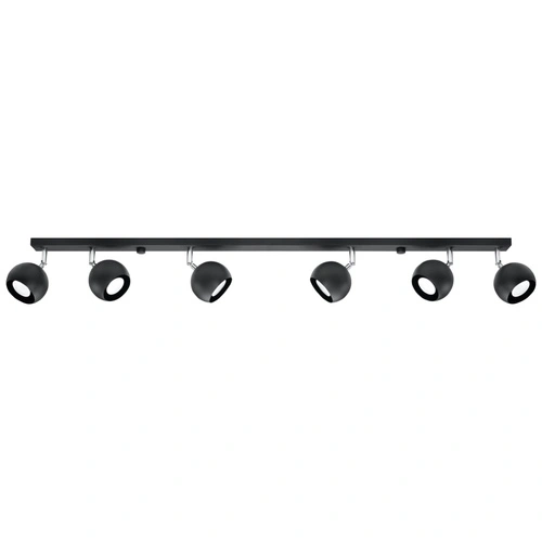 Plafon sufitowy czarny Oculare 6L nowoczesny metalowy do salonu kuchni i jadalni Sollux