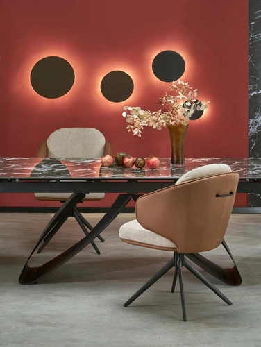 Stół rozkładany Margareth czarny marmur 180-260 cm do jadalni nowoczesny industrialny Intesi