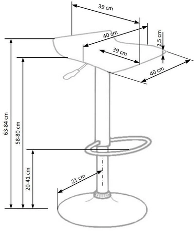 Hoker Jafar czarny obrotowy z ekoskóry regulowany nowoczesny do kuchni i wyspy Intesi