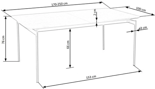 Stół rozkładany do jadalni Smart dąb naturalny czarne nogi nowoczesny loftowy 170-250 cm Intesi