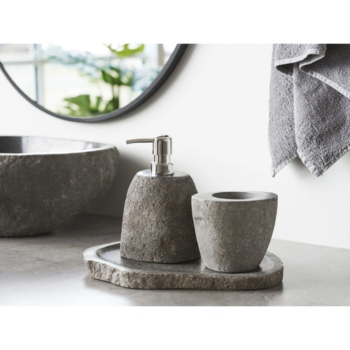 Taca dekoracyjna kamienna Gara owalna naturalna do serwowania 30x25 cm