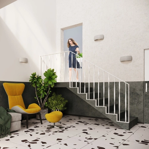 Nowoczesny kinkiet ścienny ceramiczny Pontius szary do salonu i sypialni Sollux Lighting