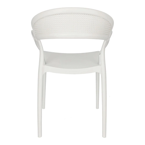 Krzesło ogrodowe z tworzywa sztucznego Salmi białe Intesi, sztaplowane, łatwe czyszczenie