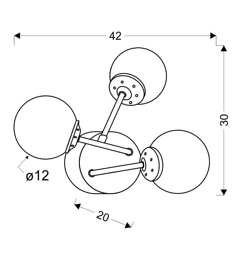Lampa ścienna Best 3x40W E14 chrom+miedź
