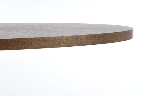 Stół okrągły do jadalni Locco orzechowy nowoczesny na czarnych nogach 170x90 cm Intesi