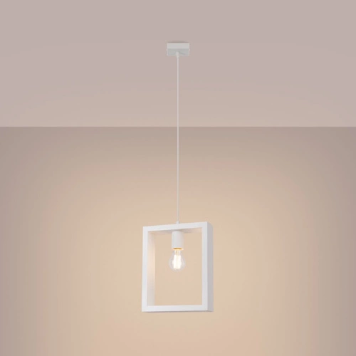 Lampa wisząca ARIES biała skandynawska do salonu i jadalni z regulacją wysokości