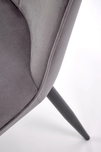 Krzesło tapicerowane welur szare Myanna Intesi do jadalni nowoczesne z oparciem