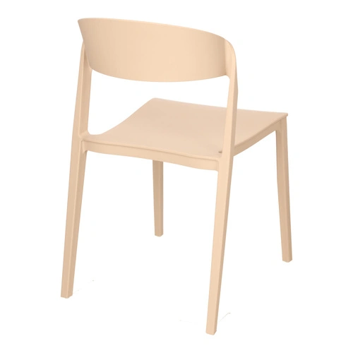 Krzesło Ribbon beżowe z tworzywa nowoczesne krzesło do jadalni i kuchni