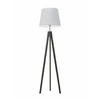 Lampa podłogowa drewniana ARUBA Lysne trójnóg z abażurem szarym do salonu lub sypialni