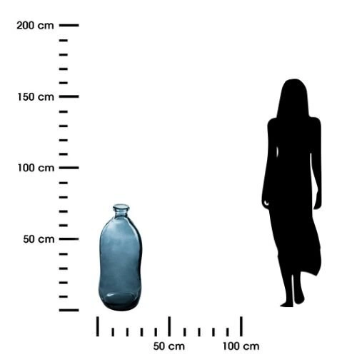 Wazon szklany Dame J niebieski wysoki 73 cm nowoczesny na kwiaty do salonu Atmosphera