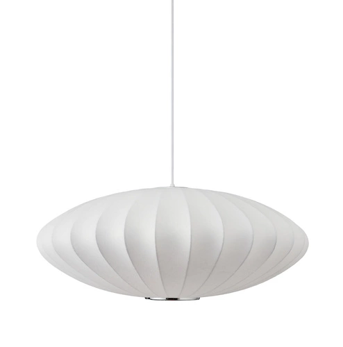 Lampa wisząca SILK FLAT biała 50 cm nowoczesna do salonu i jadalni z regulacją