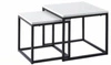 Zestaw 2 kwadratowych stolików kawowych Davina biały nowoczesny loft do salonu Intesi 50x50 cm