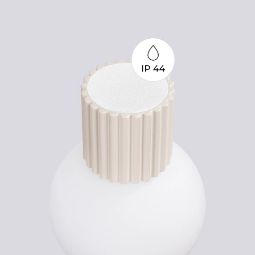 Nowoczesny kinkiet ścienny HALO beżowy IP44 do łazienki i salonu aluminium szkło 17 cm