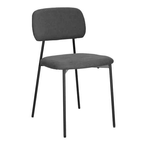 Krzesło tapicerowane Esther szare ciemne Intesi do jadalni i salonu w stylu nowoczesnym