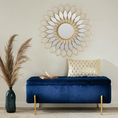 Wazon szklany Dame J niebieski wysoki 73 cm nowoczesny na kwiaty do salonu Atmosphera