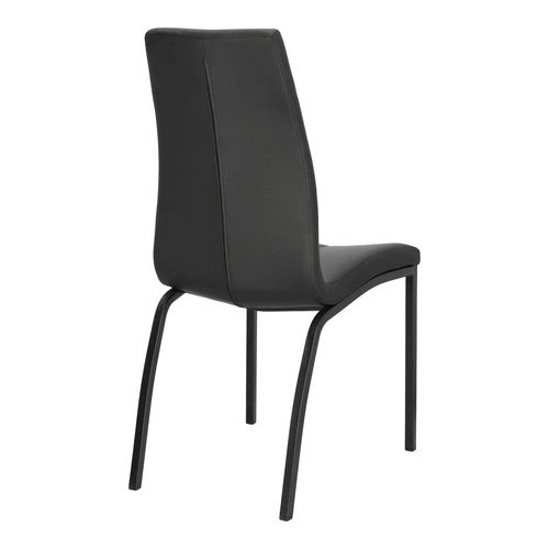 Krzesło tapicerowane ekoskóra Asama Actona czarne do jadalni nowoczesne na metalowych nogach