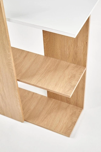 Biurko Garos białe skandynawskie z półkami 122 cm do pracy i nauki Intesi