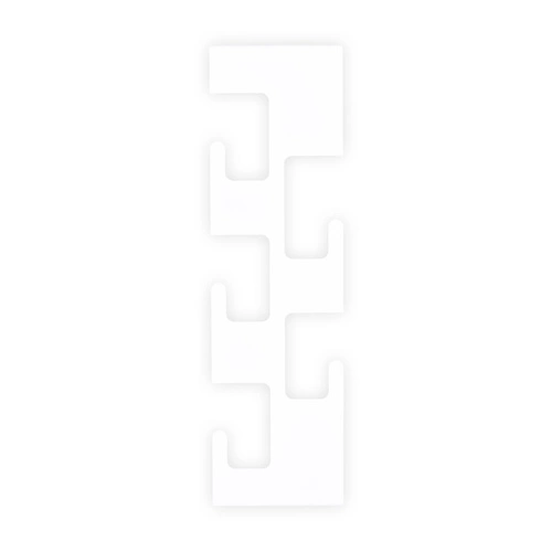 Nowoczesny biały wieszak ścienny do przedpokoju metalowy Zip Intesi z czterema haczykami