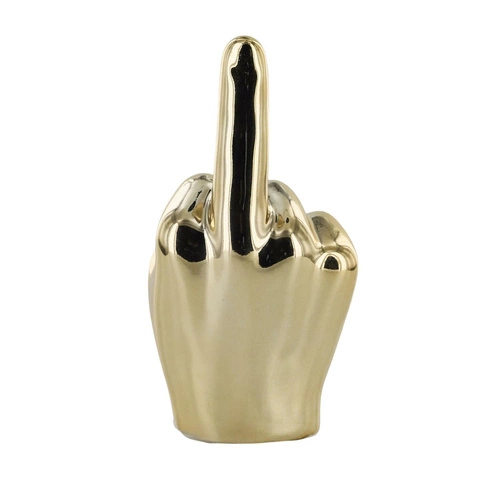 Figurka dekoracyjna Dłoń złota ceramiczna Intesi 10,5 cm nowoczesna do salonu lub biura