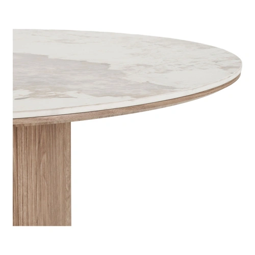 Stół okrągły Athens 120 cm biały ceramiczny do jadalni skandynawski