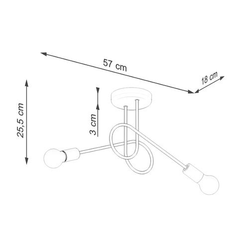 Żyrandol LOOP 2 czarny minimalistyczny do salonu i sypialni metalowy SOLLUX LIGHTING