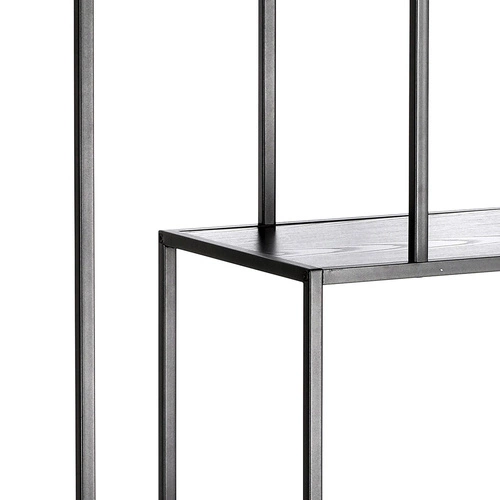 Regał na książki do salonu Oxford II czarny nowoczesny metalowy wysoki 77 cm Intesi