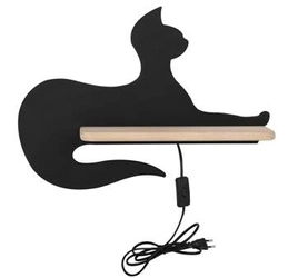Kinkiet Cat lampa 5W LED 4000K iq kids z przew siedzący czarny