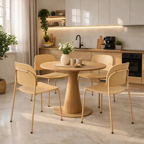 Krzesło Ravio piaskowe z tworzywa do jadalni i kuchni nowoczesne