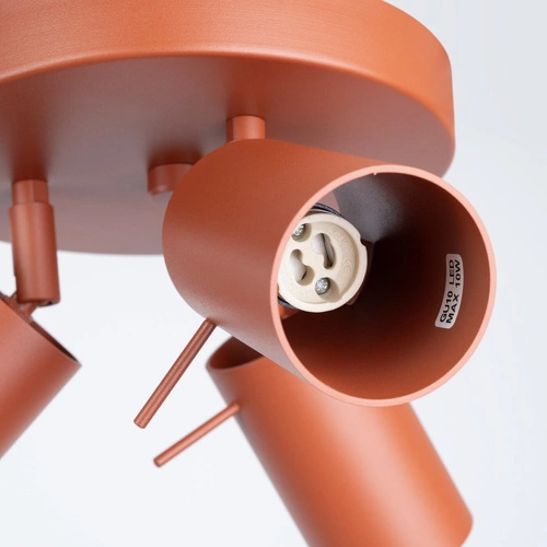 Plafon sufitowy RING 3P nowoczesny czerwony z ruchomym kloszem do salonu i sypialni